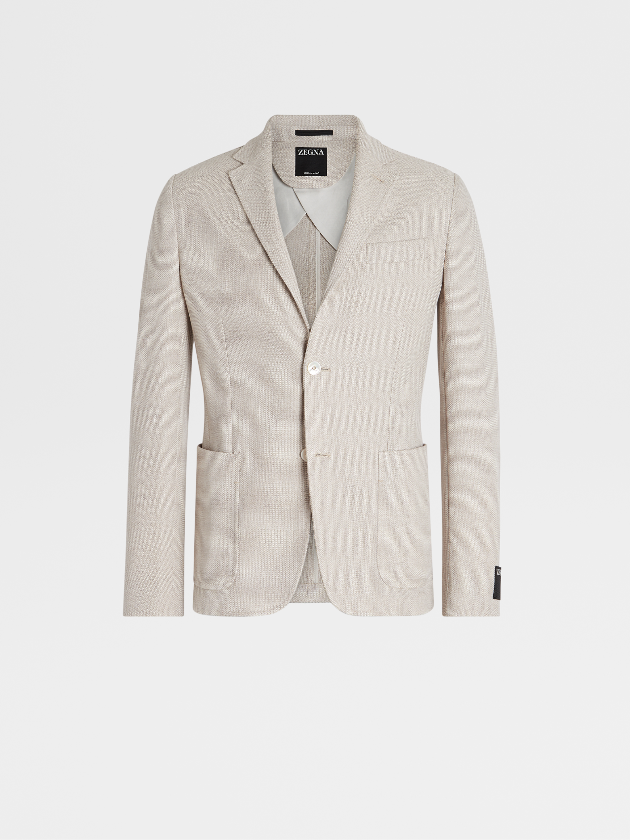 Giacca a Camicia Jerseywear in Cotone a Nido d’Ape Beige Chiaro